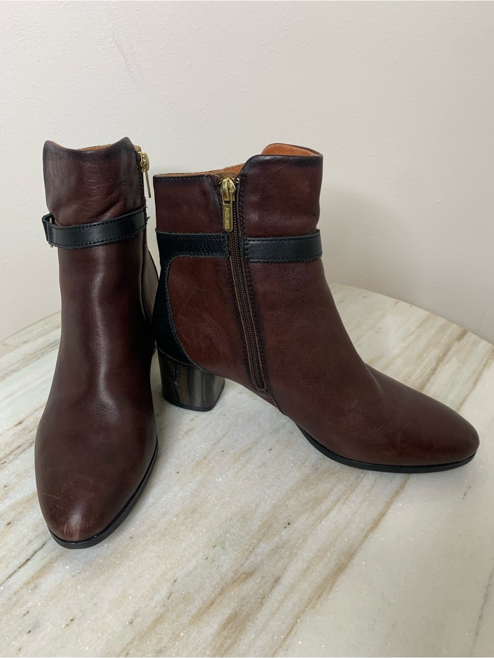 PIKOLINOS boots ankle sz 8.5 leather women’s EU 39 brown black black